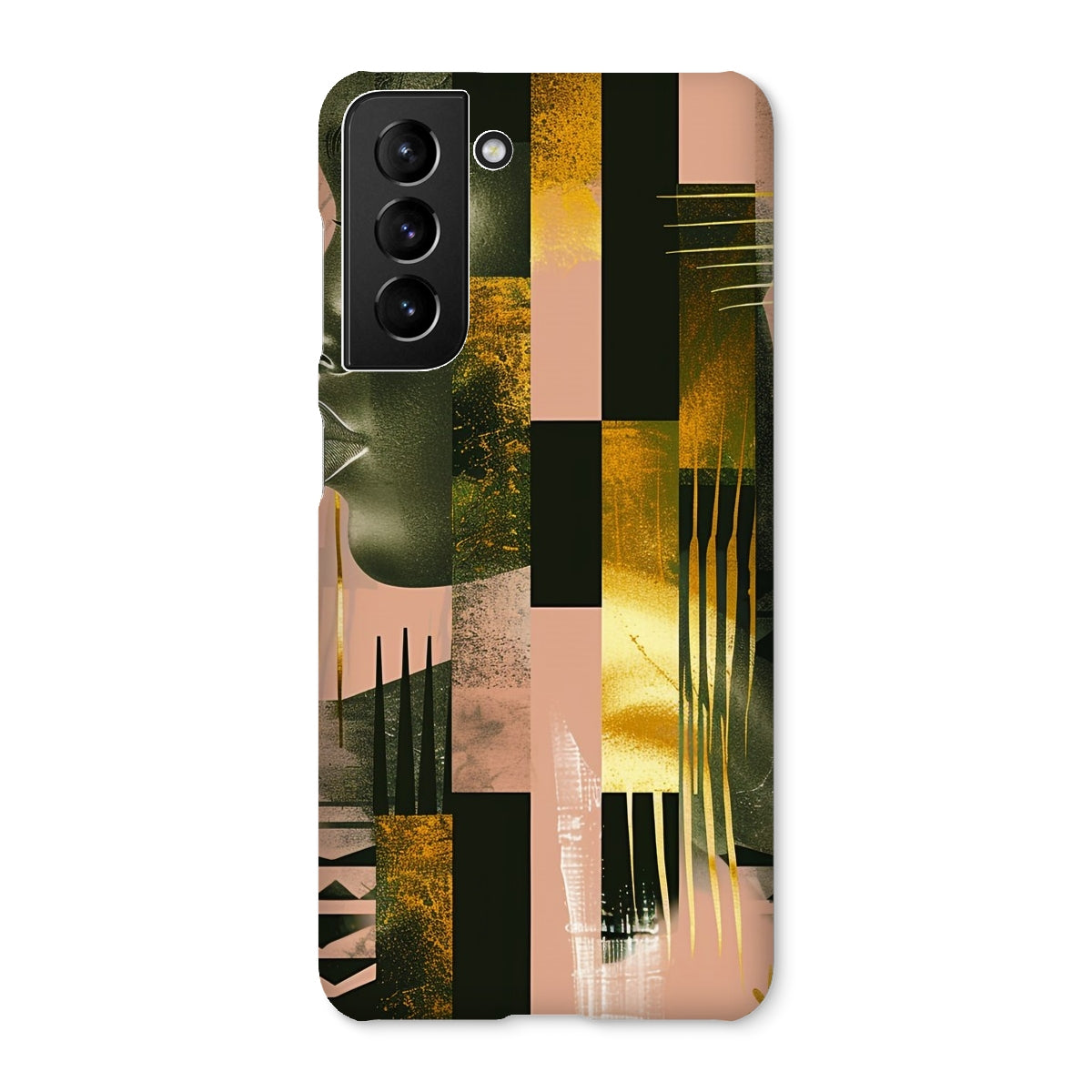 Echoes of Life: Afrocentric Peach and Gold Abstract Art Eclectic  Snap Phone Case