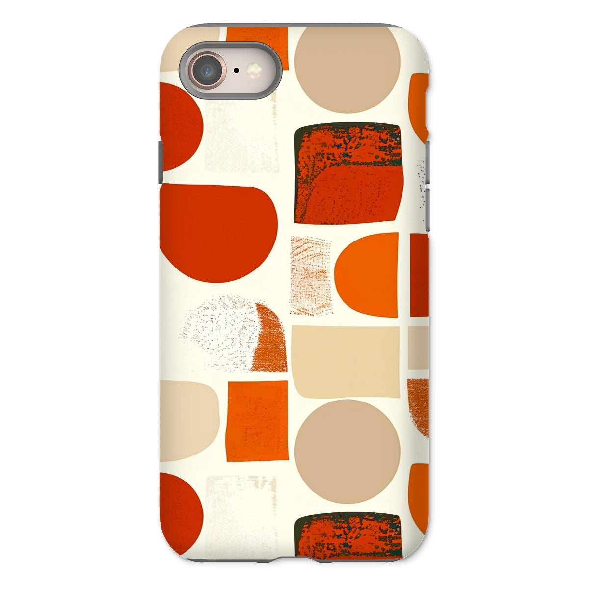 Orange and Brown Abstract Eclectic Art  Tough Phone Case