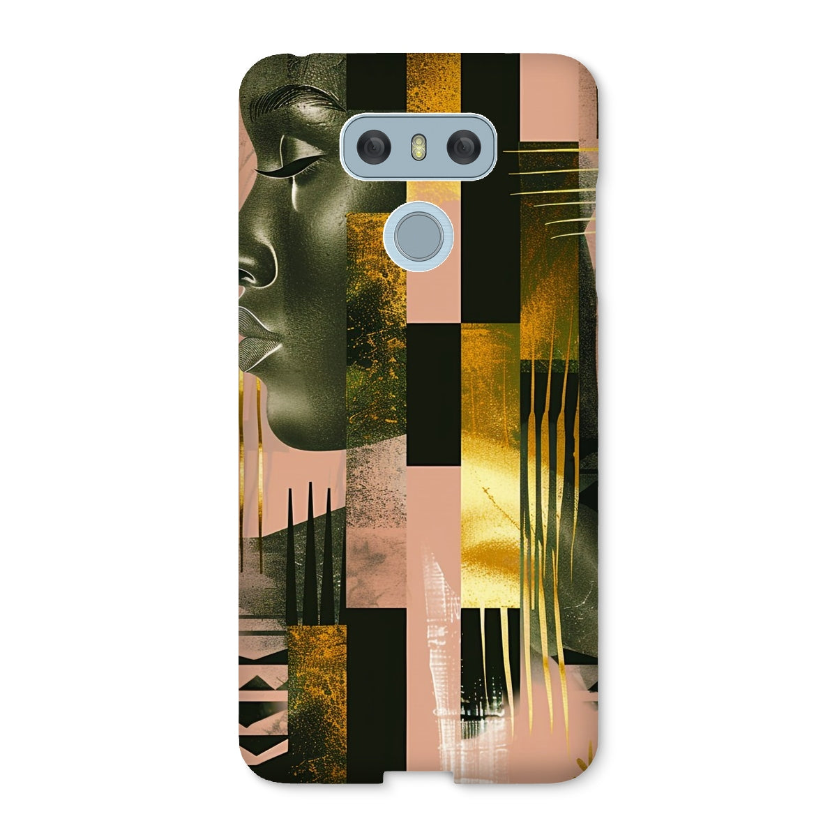 Echoes of Life: Afrocentric Peach and Gold Abstract Art Eclectic  Snap Phone Case