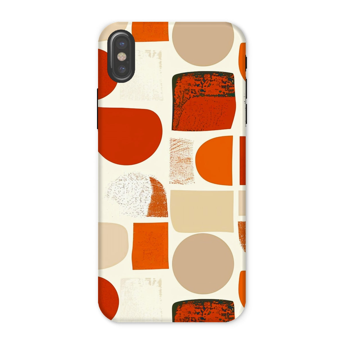 Orange and Brown Abstract Eclectic Art  Tough Phone Case