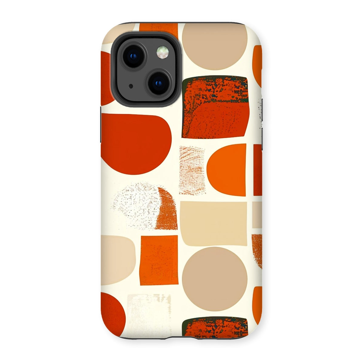 Orange and Brown Abstract Eclectic Art  Tough Phone Case