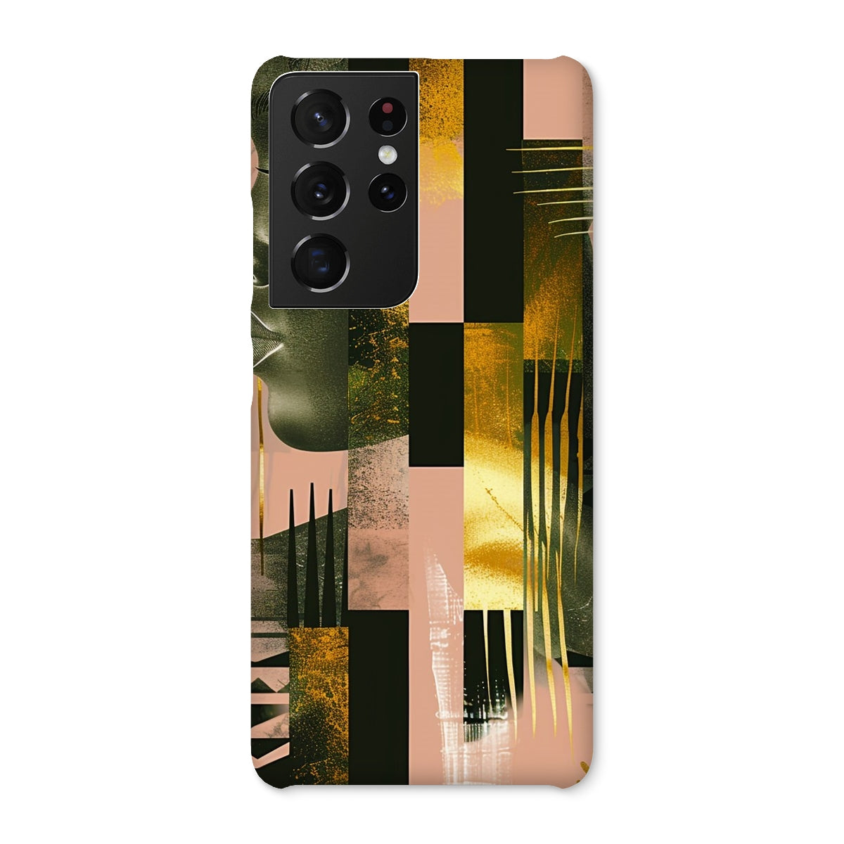 Echoes of Life: Afrocentric Peach and Gold Abstract Art Eclectic  Snap Phone Case