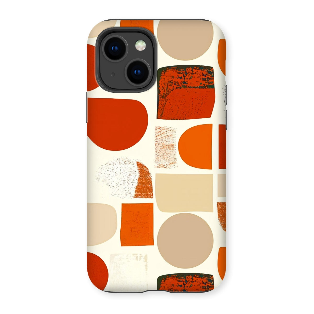 Orange and Brown Abstract Eclectic Art  Tough Phone Case