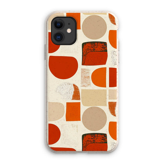 Orange and Brown Abstract Eclectic Art  Eco Phone Case