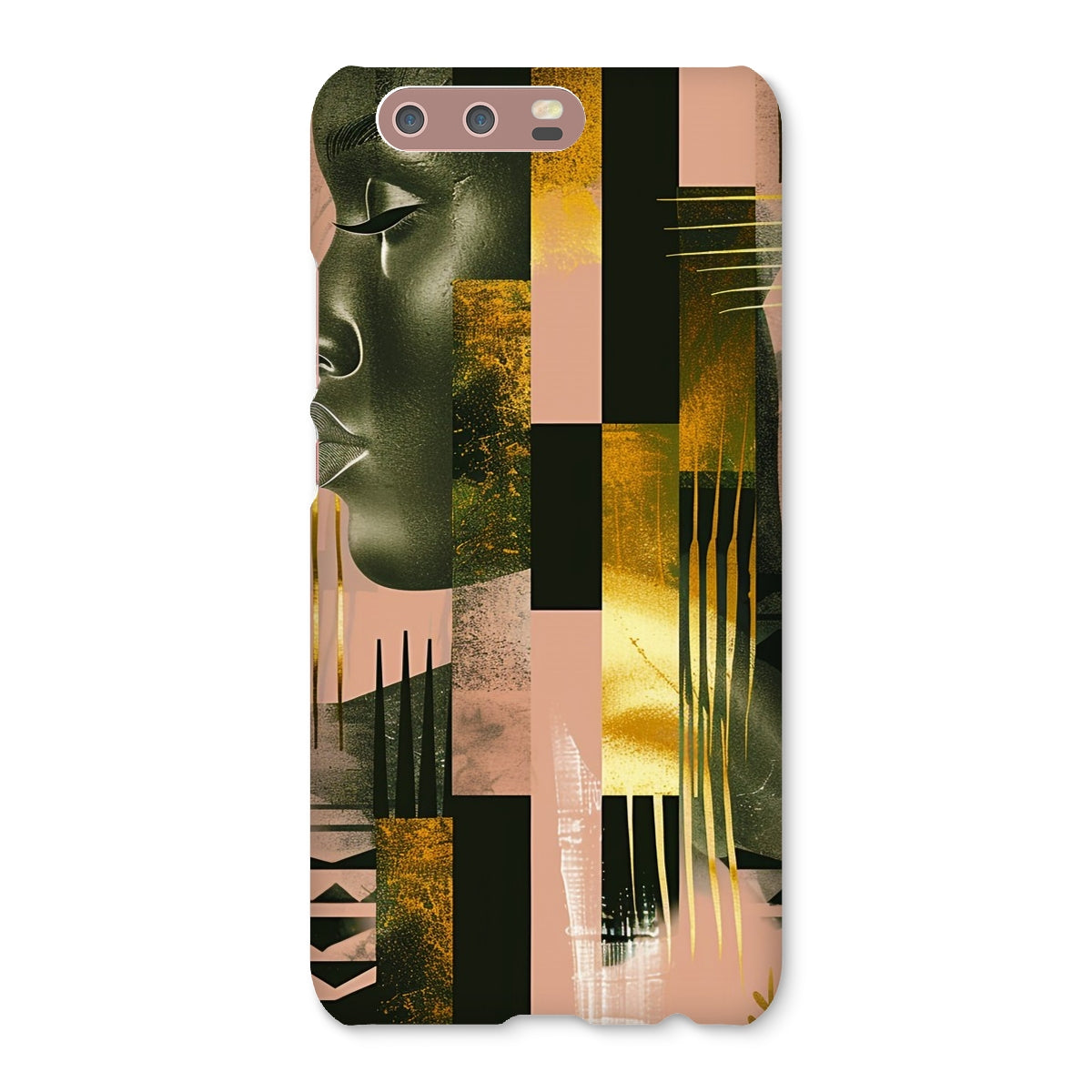 Echoes of Life: Afrocentric Peach and Gold Abstract Art Eclectic  Snap Phone Case