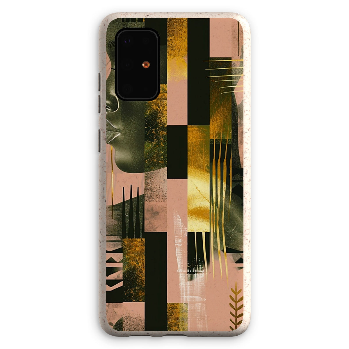 Echoes of Life: Afrocentric Peach and Gold Abstract Art Eclectic  Eco Phone Case