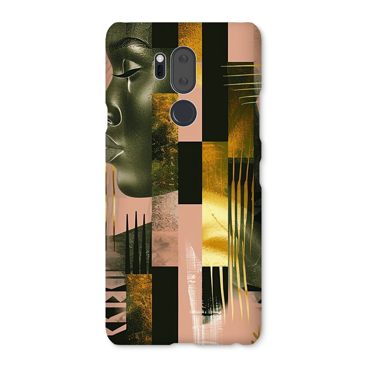 Echoes of Life: Afrocentric Peach and Gold Abstract Art Eclectic  Snap Phone Case