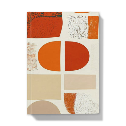 Orange and Brown Abstract Eclectic Art  Hardback Journal