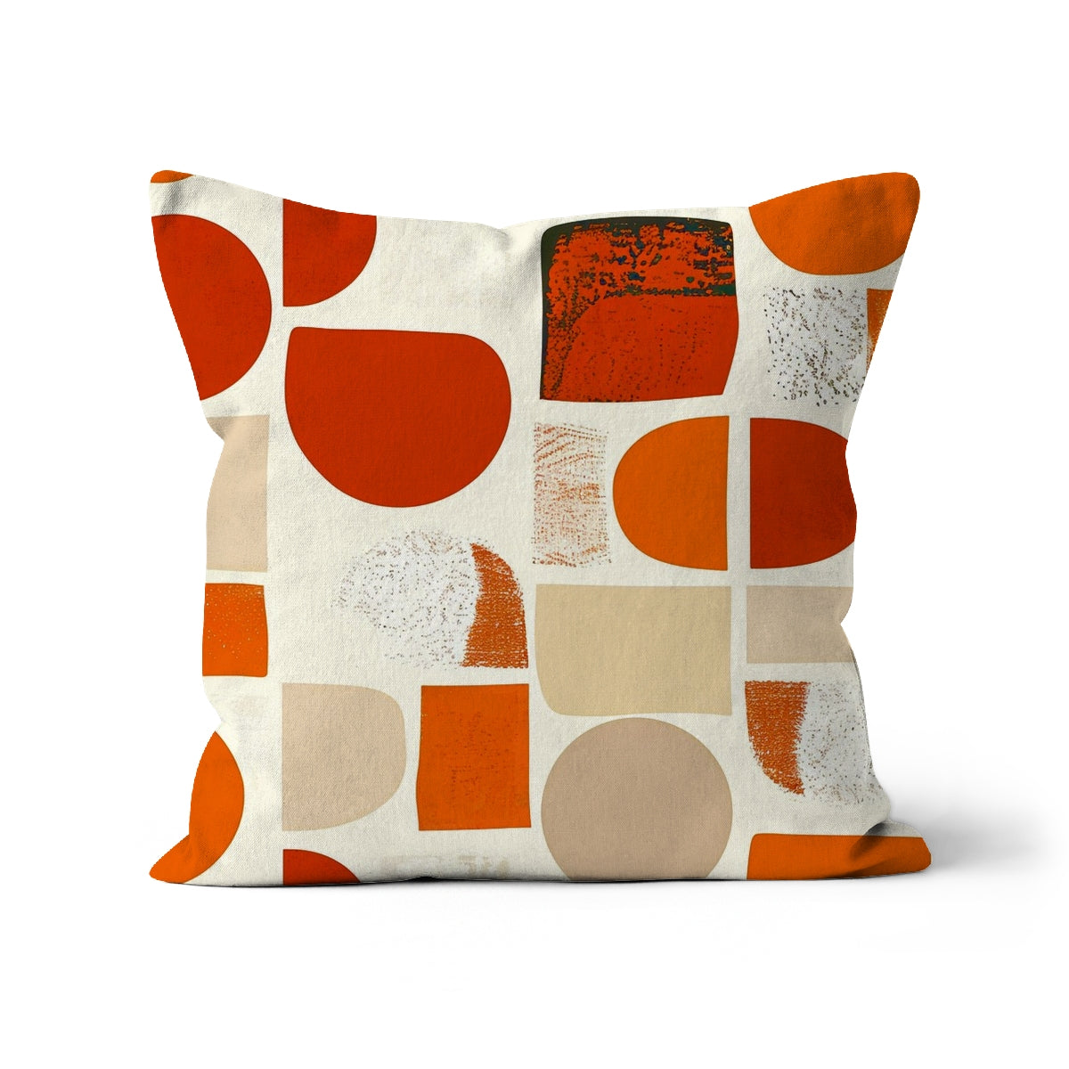 Orange and Brown Abstract Eclectic Art  Cushion