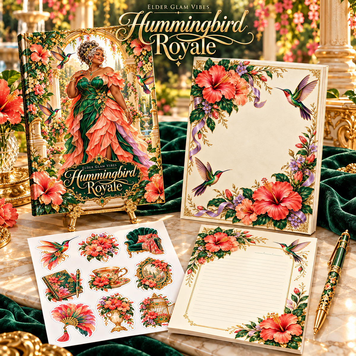 Collection styling preview showing cover artwork with other Hummingbird Royale products sold separately