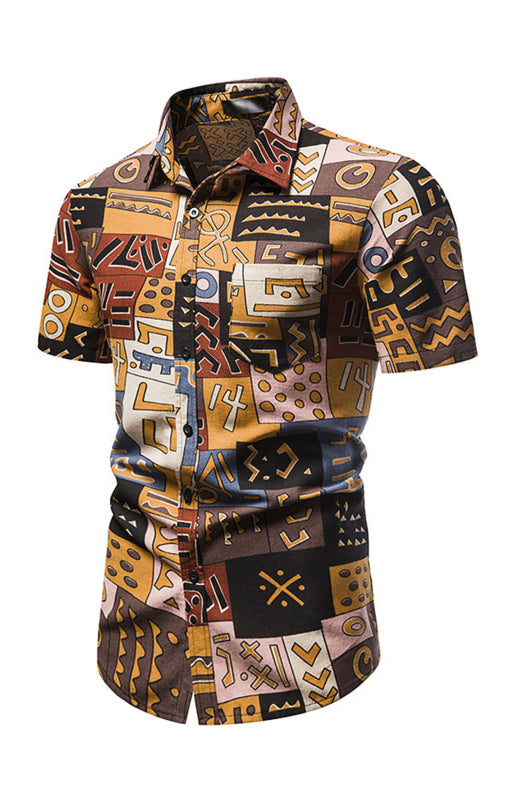 Men's Summer African Printed Short Sleeve Shirts