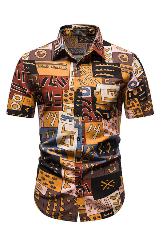 Men's Summer African Printed Short Sleeve Shirts