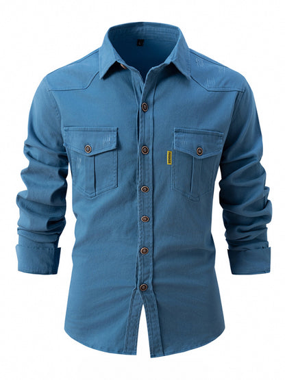 Men's Casual Fashion Business Long Sleeve Shirt