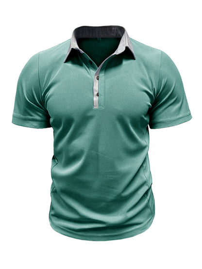 Men's Color Block Short Sleeve Polo Shirt