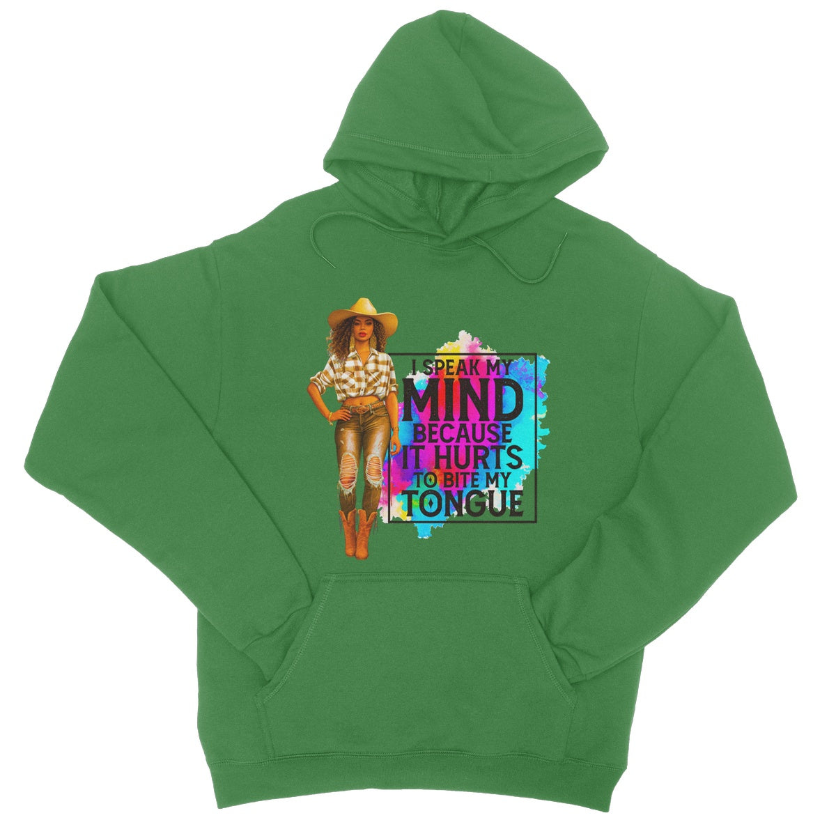 I Speak My Mind Because It Hurts To Bite My Tongue  College Hoodie